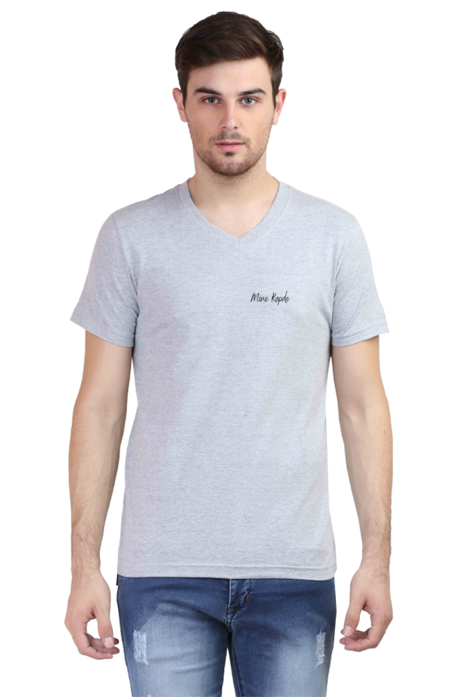 Grey Melange Mine Kapde Men's Polycotton T-Shirt, Half Sleeve, Round Neck, Regular Fit, Pack of 2