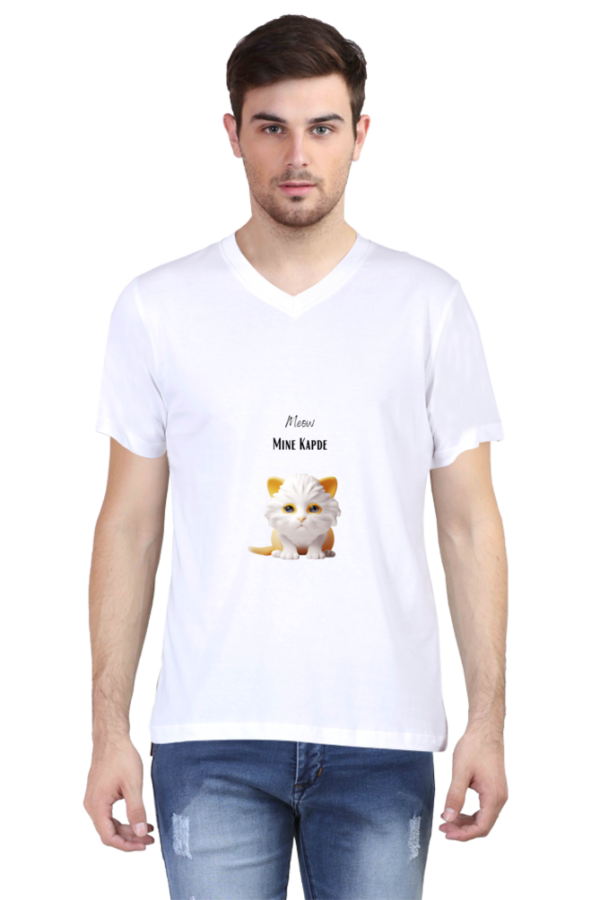 Unisex V Neck T-Shirt – Meow Light Edition | Cat lovers