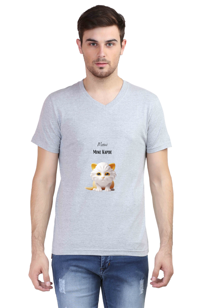 Unisex V Neck T-Shirt – Meow Light Edition | Cat lovers